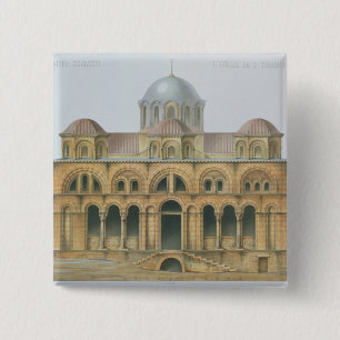 Facade of Mefa Dzamissi, the Church of St. Theodor 15 Cm Square Badge