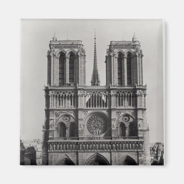 Facade of Notre-Dame, Paris, late 19th century Magnet (Front)