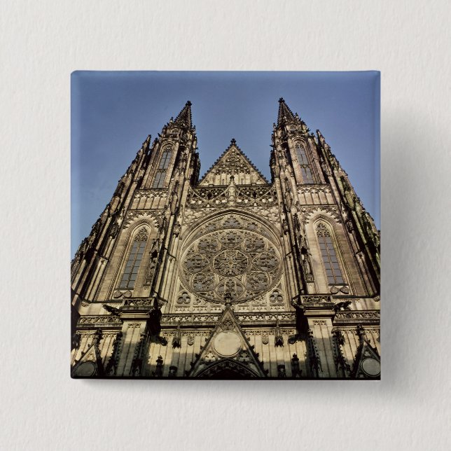 Facade of the Cathedral of St. Vitus 15 Cm Square Badge (Front)