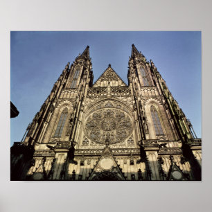 Facade of the Cathedral of St. Vitus Poster