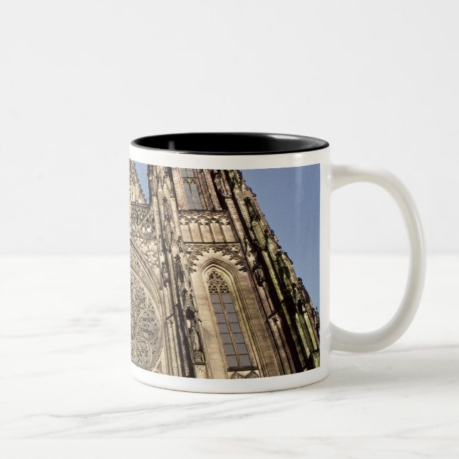 Facade of the Cathedral of St. Vitus Two-Tone Coffee Mug (Right)