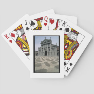 Facade of the church, built 1564-80, facade done i playing cards