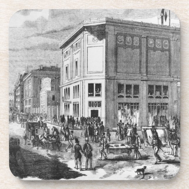 Facade of the Hotel Drouot, Paris, c.1852 (engravi Coaster (Front)