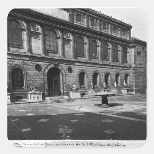 Facade of the library square sticker
