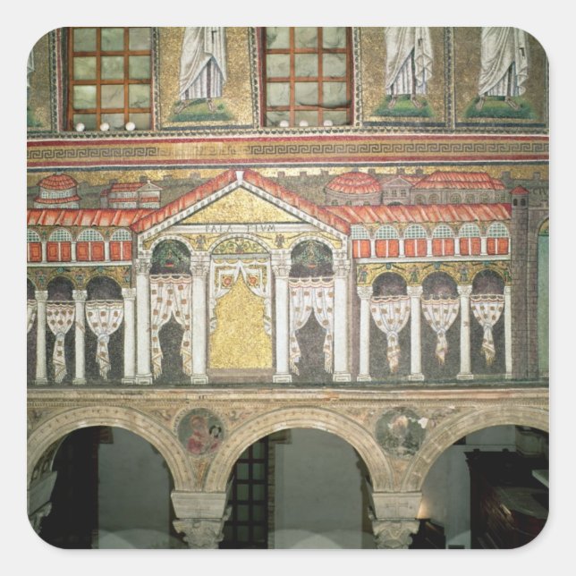 Facade of the Palazzo di Teodorico, 527-99 Square Sticker (Front)