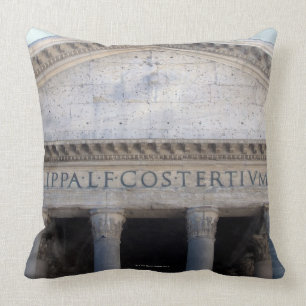 Facade of the Pantheon in Rome, Italy Cushion