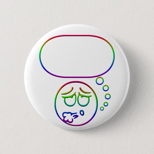 Face #10 (with speech bubble) 6 cm round badge (Front)