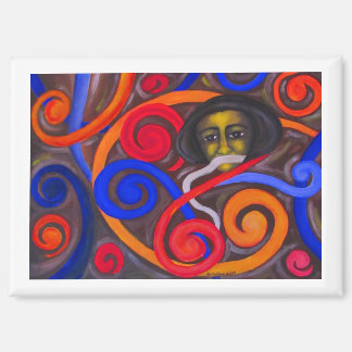 Face Among Colourful Spirals by Hassan Wahba Magnet