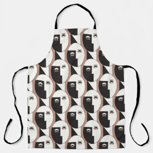Face and eyes geometric seamless pattern apron