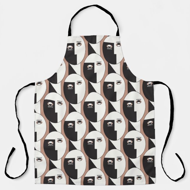 Face and eyes geometric seamless pattern apron (Front)