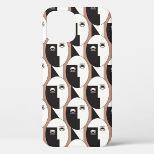 Face and eyes geometric seamless pattern iPhone 12 case