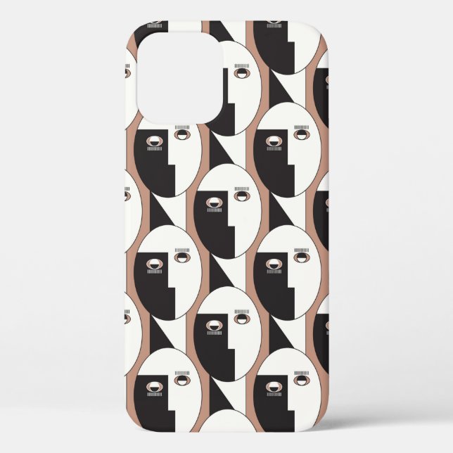 Face and eyes geometric seamless pattern Case-Mate iPhone case (Back)