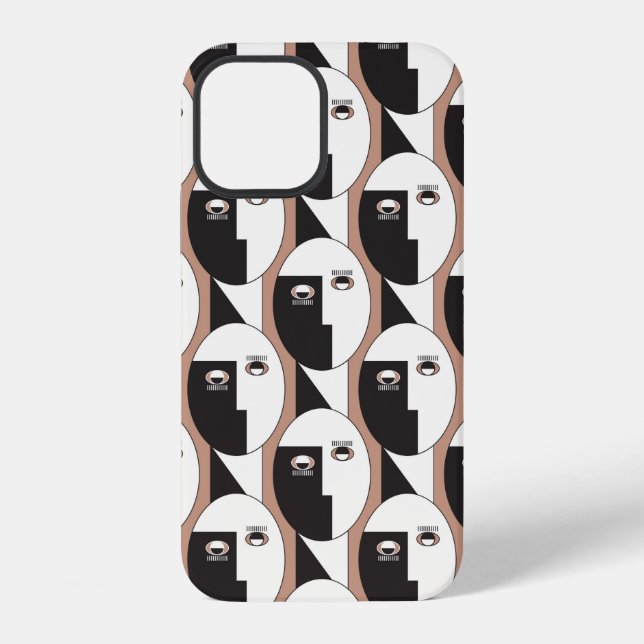 Face and eyes geometric seamless pattern iPhone case (Back)