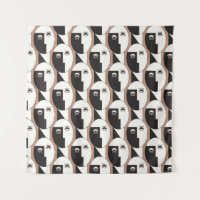 Face and eyes geometric seamless pattern
