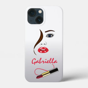 Face and Lipstick Kiss Mirror Beauty Makeup Artist iPhone 13 Mini Case