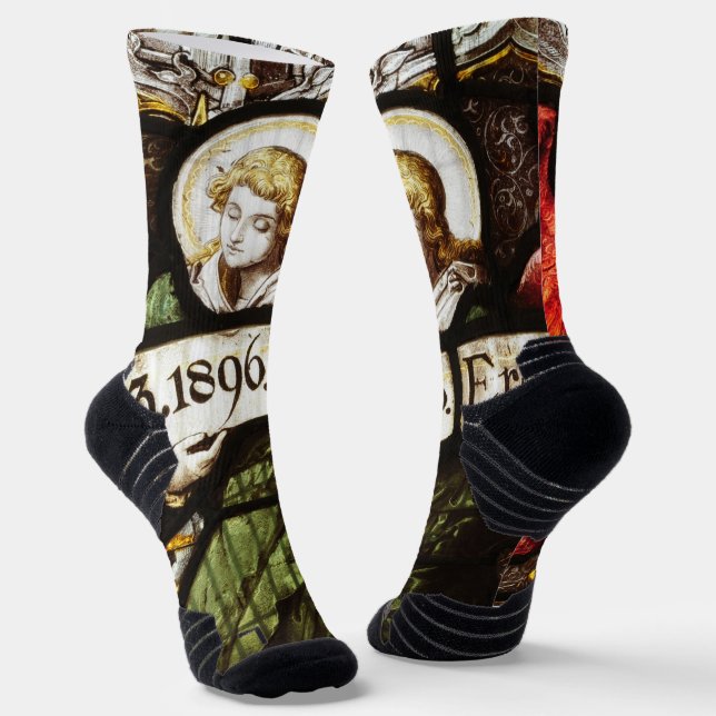 Face art Mid century modern 1950s Men black Socks (Angled)