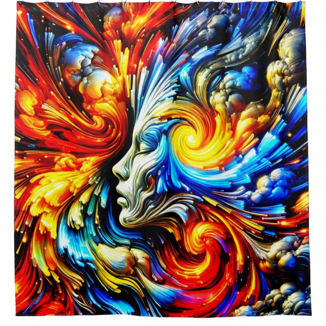 Face Artwork Shower Curtain (Front)