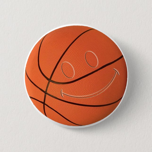 FACE BASKETBALL 6 CM ROUND BADGE (Front)