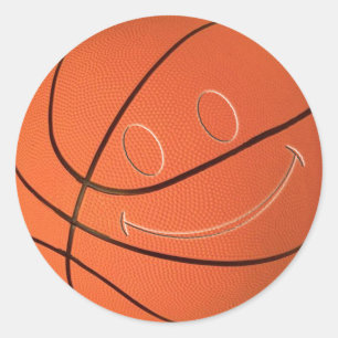 FACE BASKETBALL CLASSIC ROUND STICKER