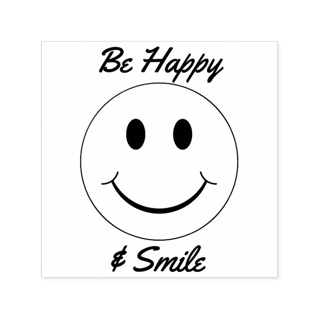 Face Be Happy and Smile Self-inking Stamp (Design)
