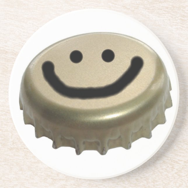 Face Beer Bottle Cap Coaster (Front)