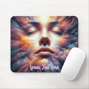Face Blended with Colourful Clouds Mouse Pad