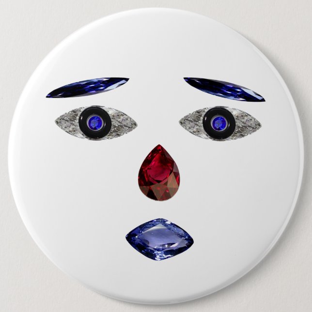 Face Button made with Gemstones (Front)