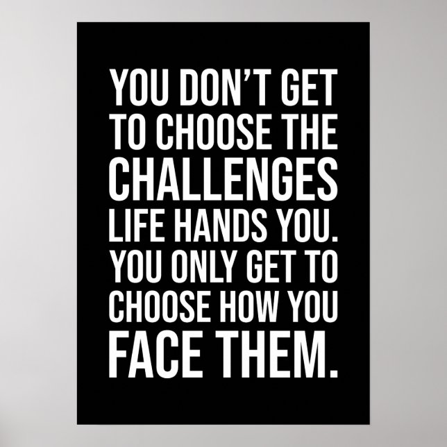 Face Challenges - Success Motivational Poster (Front)