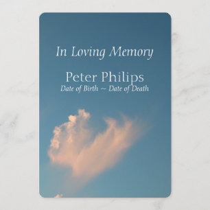 Face Cloud 3 Funeral Announcement Invitation