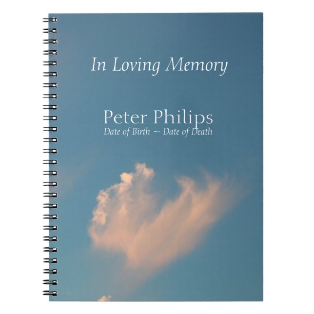 Face Cloud 3 Memorial Remembrance GuestBook Notebook (Front)