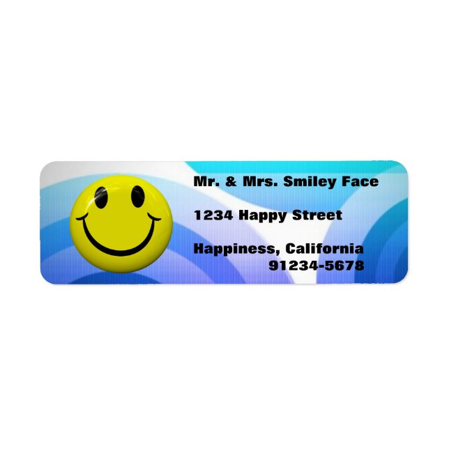 Face Colourful Return Address Labels (Front)