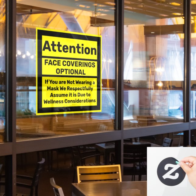 Face Coverings Policy Wellness Exempt  (Restaurant Window)