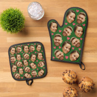 Face Custom Photo Heart Couple Green