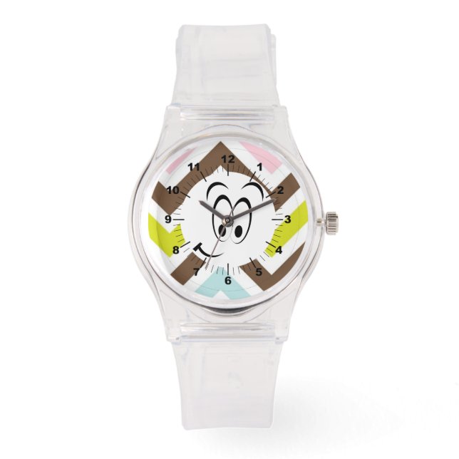 Face Eye Pattern Chic Chevron Stripe Peace Destiny Watch (Front)