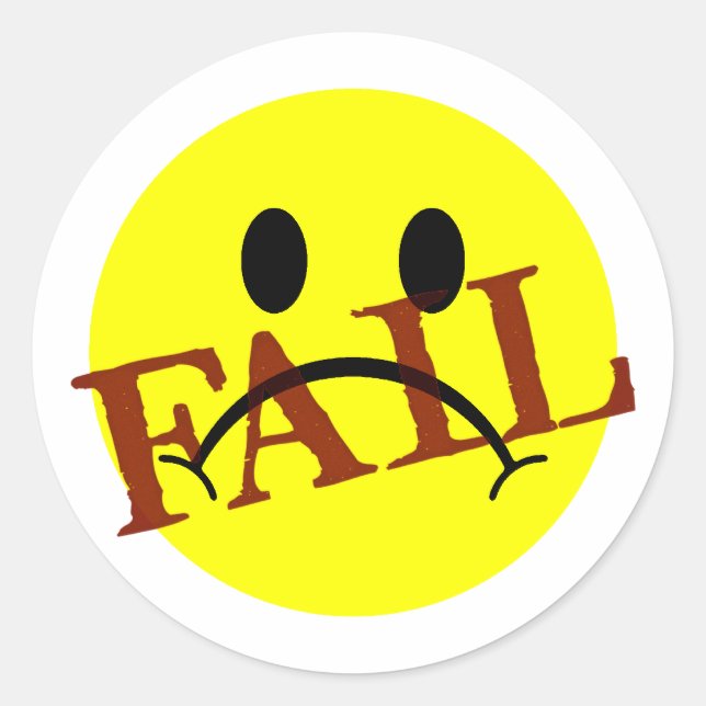 Face FAIL Classic Round Sticker (Front)