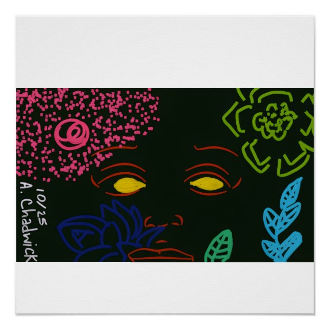 Face Flower Glossy Poster (Front)