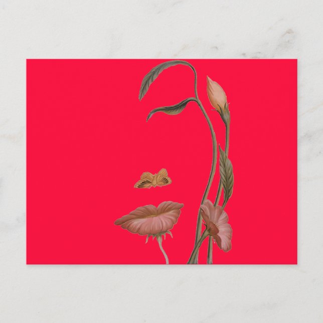 Face Flower Illusion Postcard (Front)