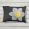 Face Flower On Black Accent Pillow