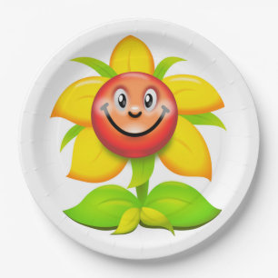 FACE FLOWER PAPER PLATE