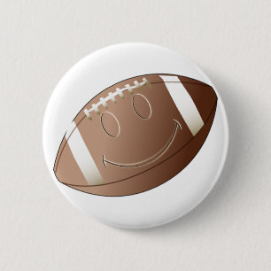 FACE FOOTBALL 6 CM ROUND BADGE