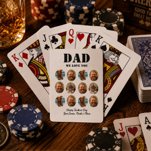 Face Funny Father's Day photo collage Playing Cards