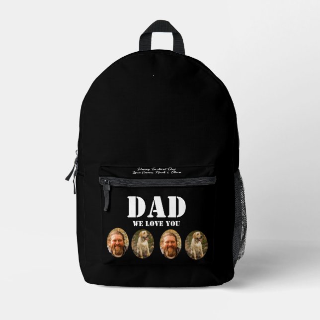  Face Funny Father's Day photo collage Printed Backpack (Front)