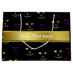 face, halloween, symbol, smile, funny, cute, desig large gift bag