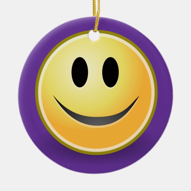 Face Holiday Ornament (Purple) (Front)