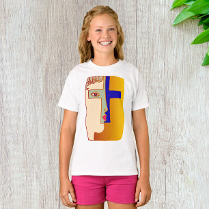Face In A Cross Girls T-Shirt