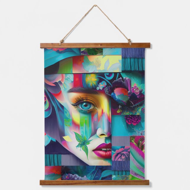 Face in a Puzzle Hanging Tapestry (Front)