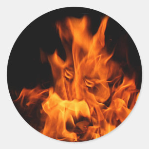 Face in flames sticker