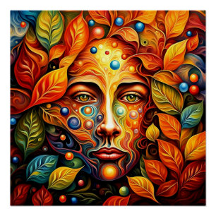 Face in Foliage 9 Poster