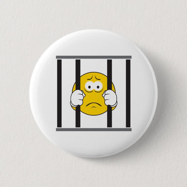 Face in Jail 6 Cm Round Badge (Front)