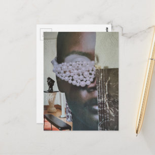 Face in the Living Room Collage Postcard